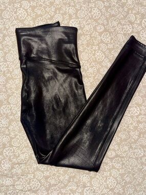 SPANX Black Shiny Leggings